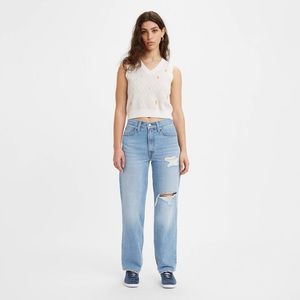 Levi’s ‘94 Light Wash Distressed Mid Rise Baggy Straight Leg Jeans Blue Size 25